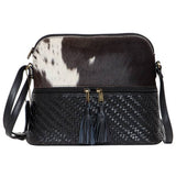 Front Zipper Cowhide Sling Bag - Finland