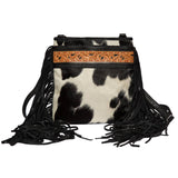 Hand Painted Tooling Lthr Sling Cowhide Bag - AB72